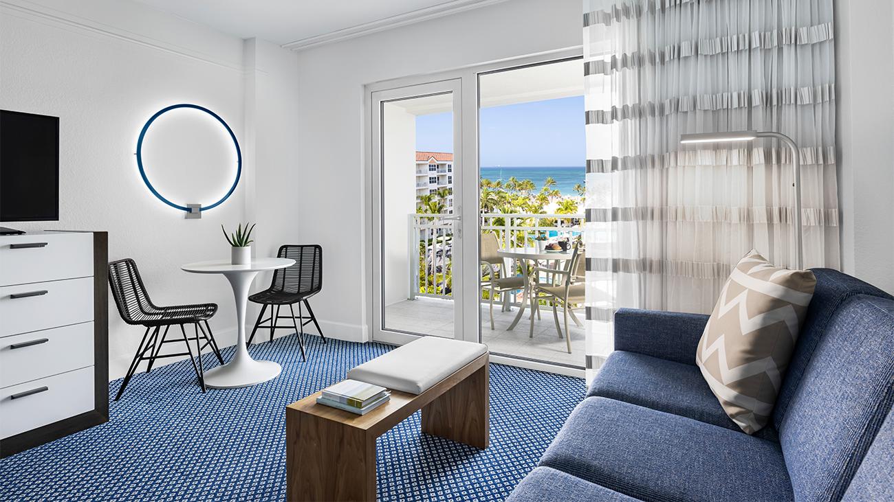 Ocean View Living Room & Balcony (1-Bedroom Villa)